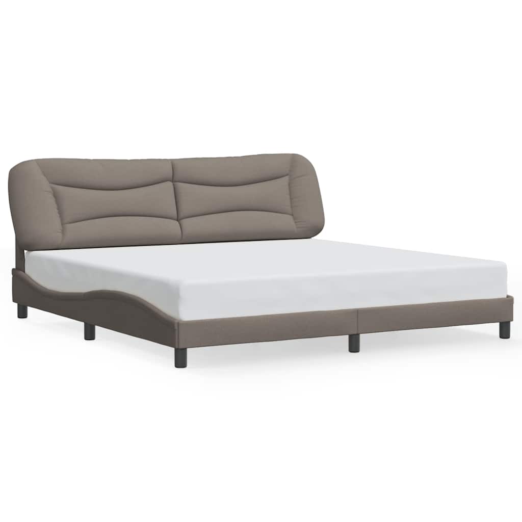 vidaXL Σκελετός Κρεβατιού Χωρίς Στρώμα Hvar Taupe 200x200 εκ.Υφασμάτινο