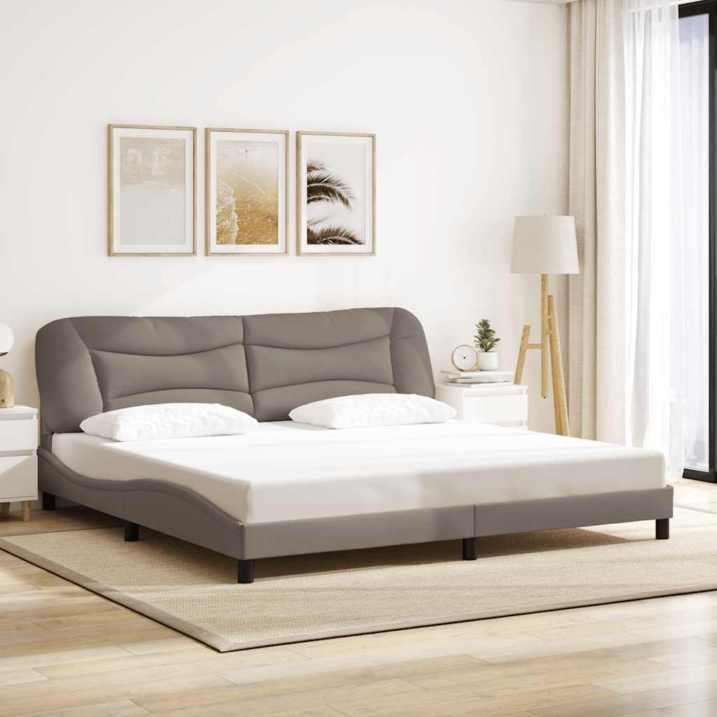 vidaXL Σκελετός Κρεβατιού Χωρίς Στρώμα Hvar Taupe 200x200 εκ.Υφασμάτινο