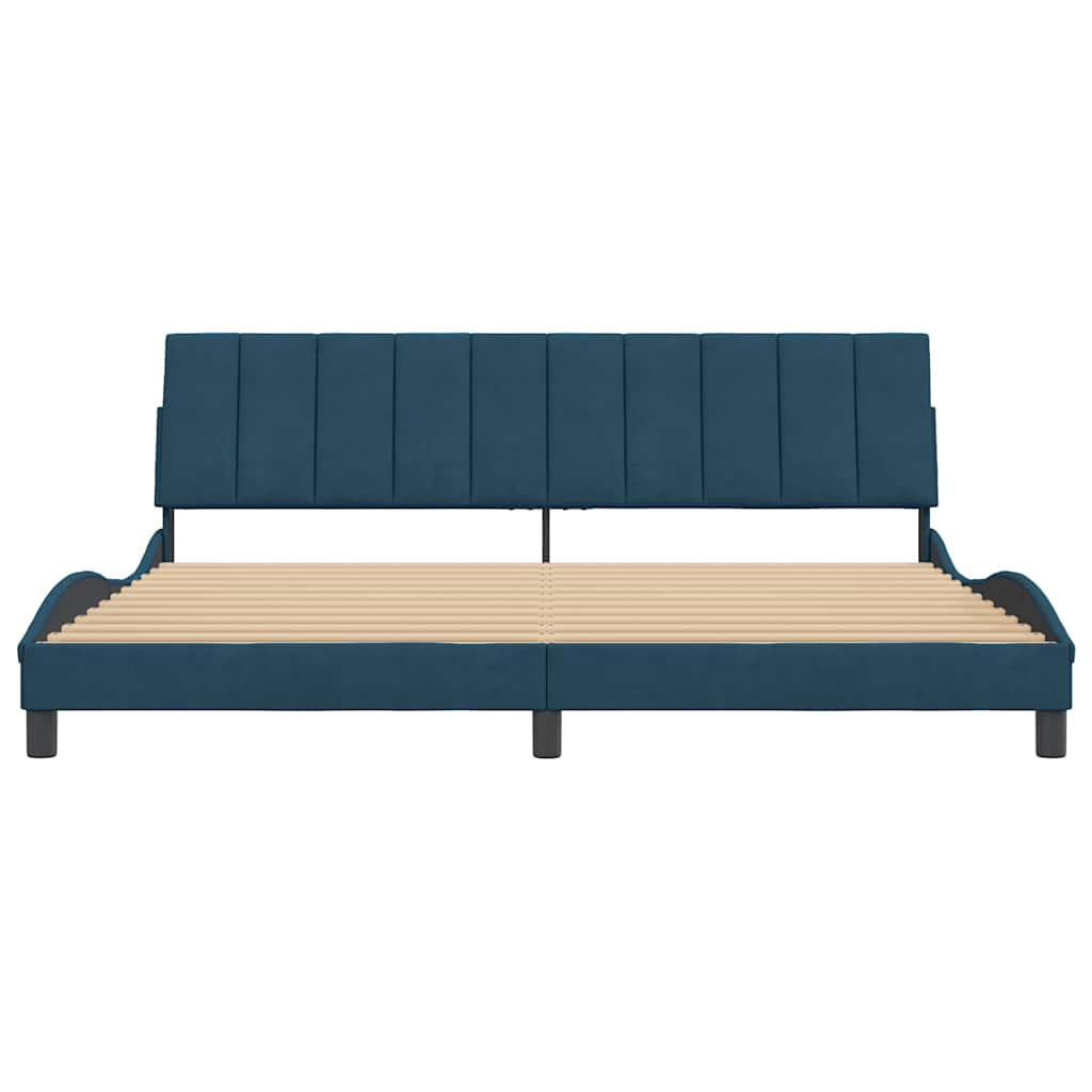 vidaXL Πλαίσιο Κρεβατιού Χωρίς Στρώμα Hanko Μπλε 200x200 εκ. Βελούδινο