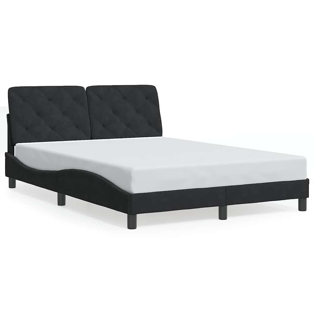 vidaXL Σκελετός Κρεβατιού Χωρίς Στρώμα Μαύρο 140x200 εκ. Βελούδινο