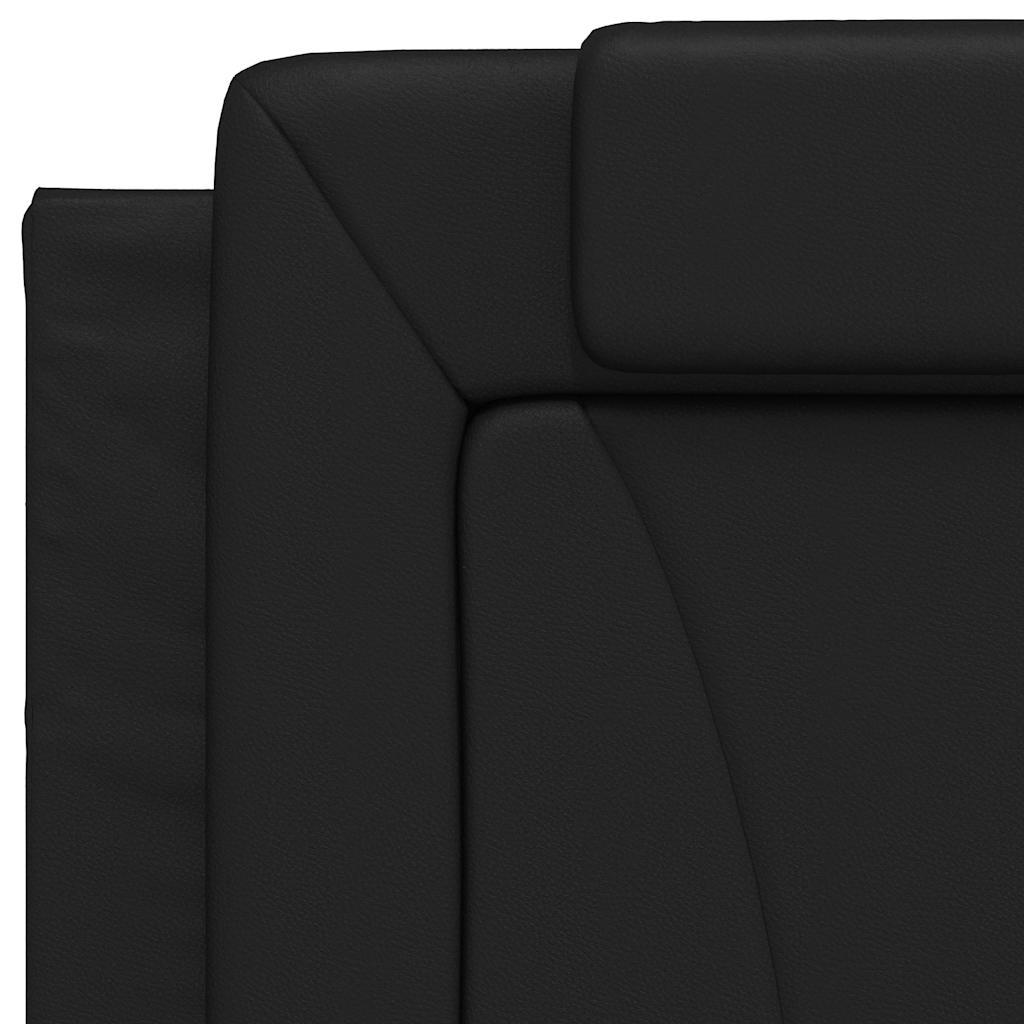 vidaXL Σκελετός Κρεβατιού Viana Χωρίς Στρώμα Μαύρο 90x190 εκ Συνθετικό Δέρμα