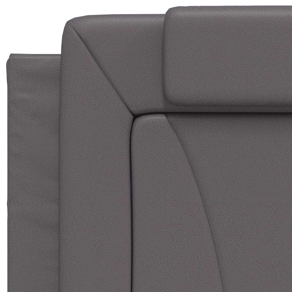 vidaXL Σκελετός Κρεβατιού Viana Χωρίς Στρώμα Γκρι 90x190 εκ. Συνθετικό Δέρμα