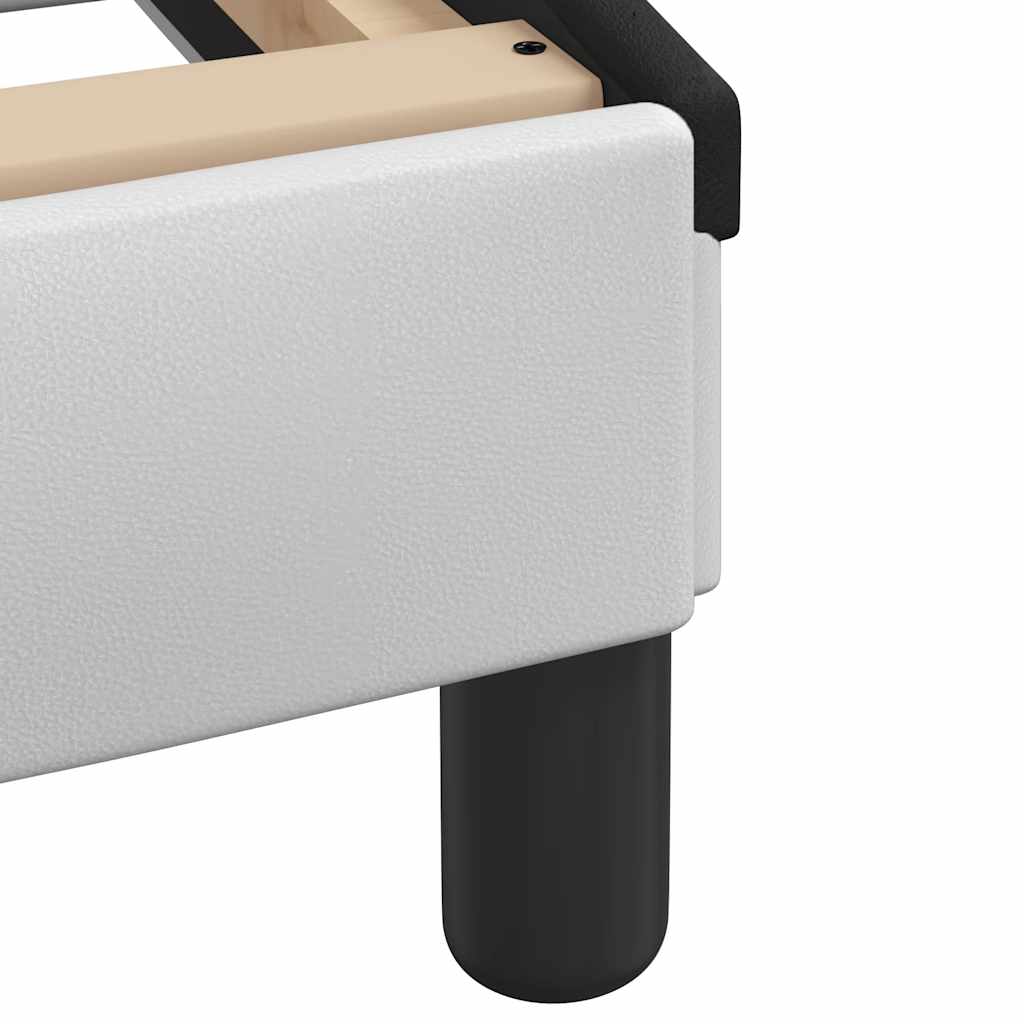 vidaXL Σκελετός Κρεβατιού Viana Χωρίς Στρώμα Λευκό/Μαύρο 100x200εκ.Συνθ. Δέρμα