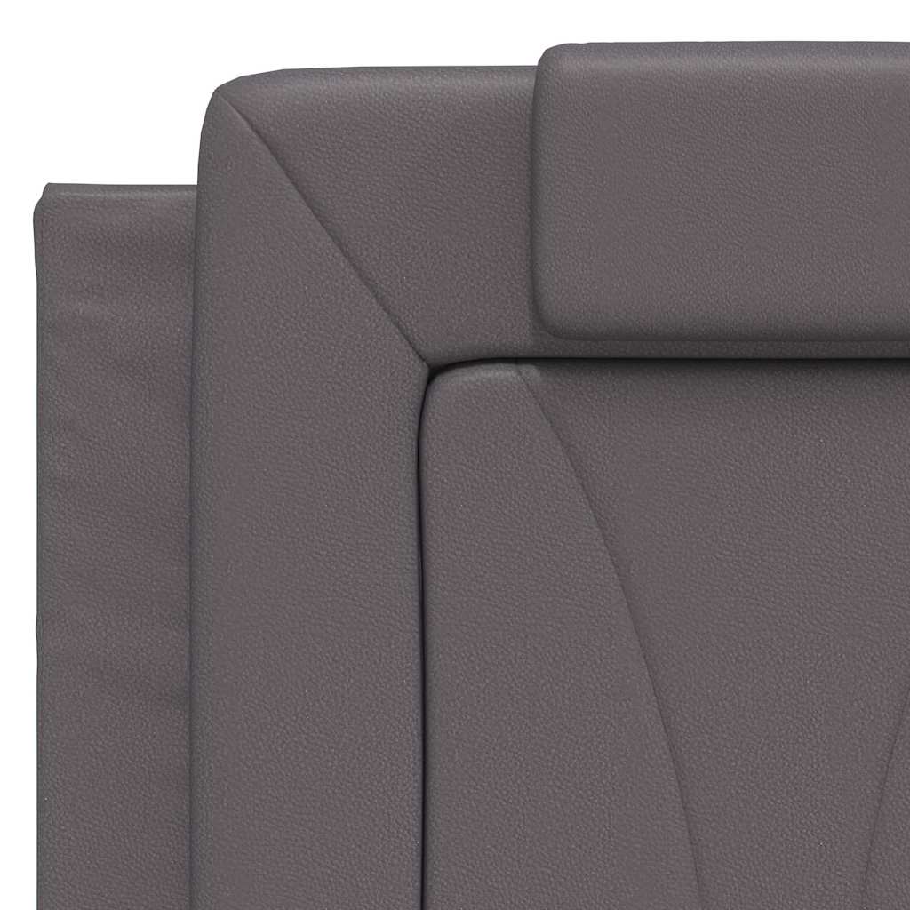 vidaXL Σκελετός Κρεβατιού Viana Χωρίς Στρώμα Γκρι 120x200 εκ. Συνθετικό Δέρμα