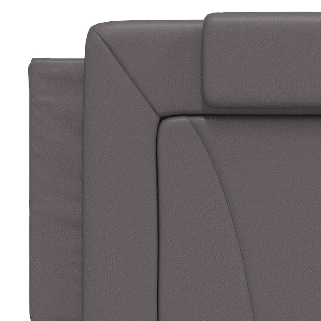 vidaXL Σκελετός Κρεβατιού Viana Χωρίς Στρώμα Γκρι 160x200 εκ. Συνθετικό Δέρμα