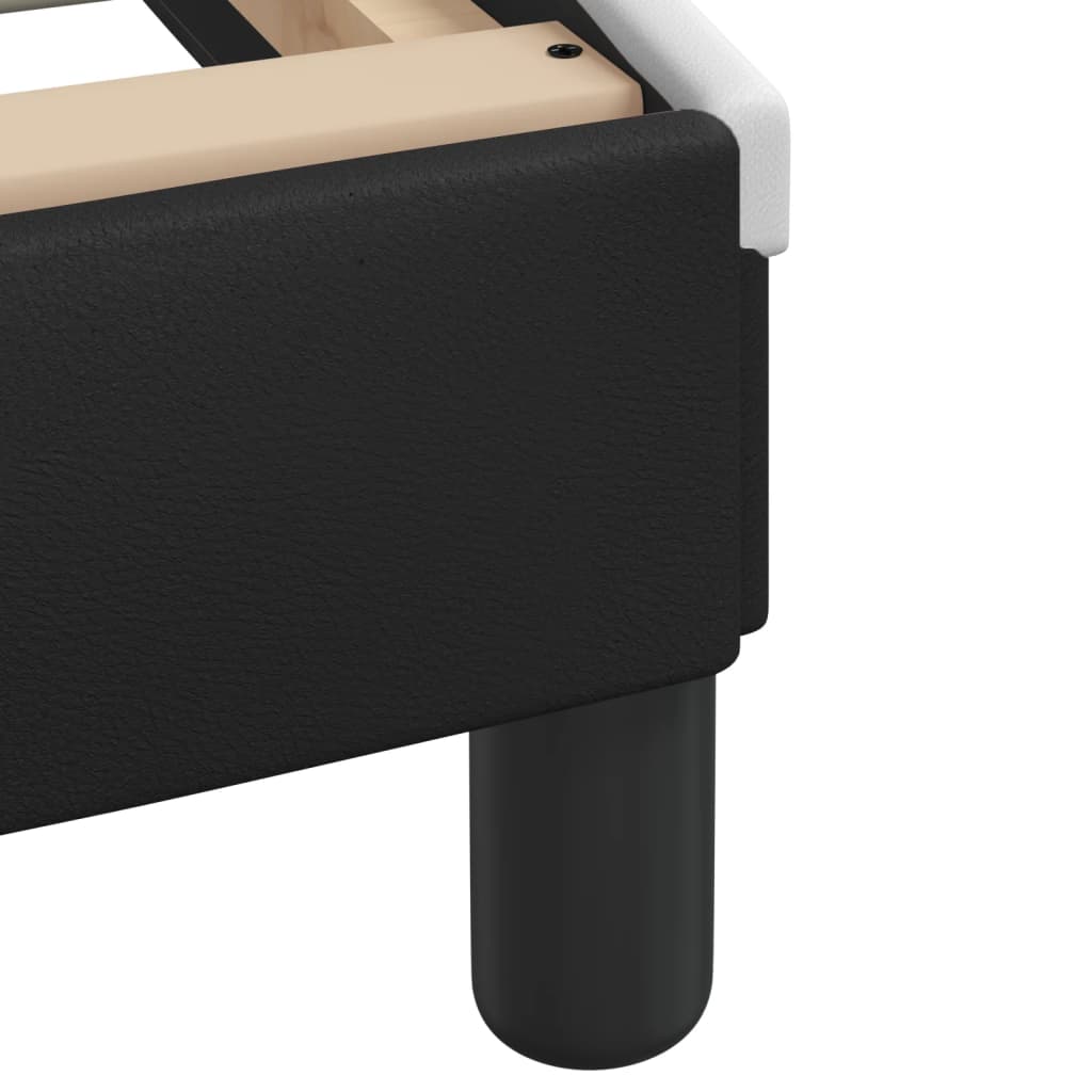 vidaXL Σκελετός Κρεβατιού Χωρίς Στρώμα Zadar Μαύρο/Λευκό 140x200εκ Συνθ. Δέρμα