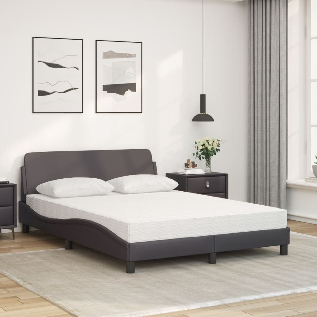 vidaXL Κρεβάτι με Στρώμα Dover Γκρι 120x200 εκ. από Συνθετικό Δέρμα