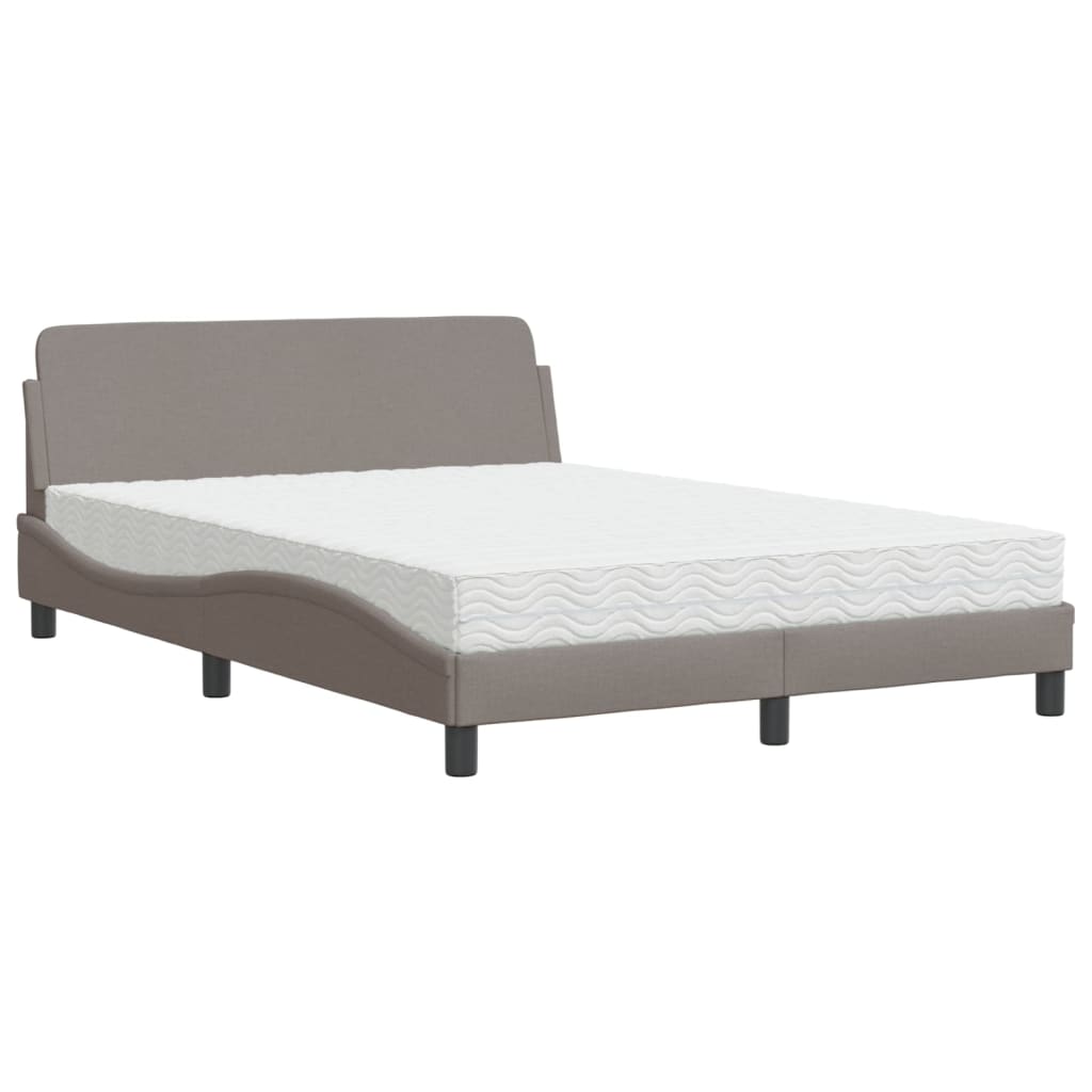 vidaXL Κρεβάτι με Στρώμα Dover Taupe 140x190 εκ. Υφασμάτινο