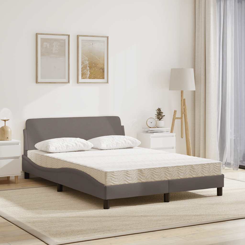 vidaXL Κρεβάτι με Στρώμα Dover Taupe 140x200 εκ. Υφασμάτινο