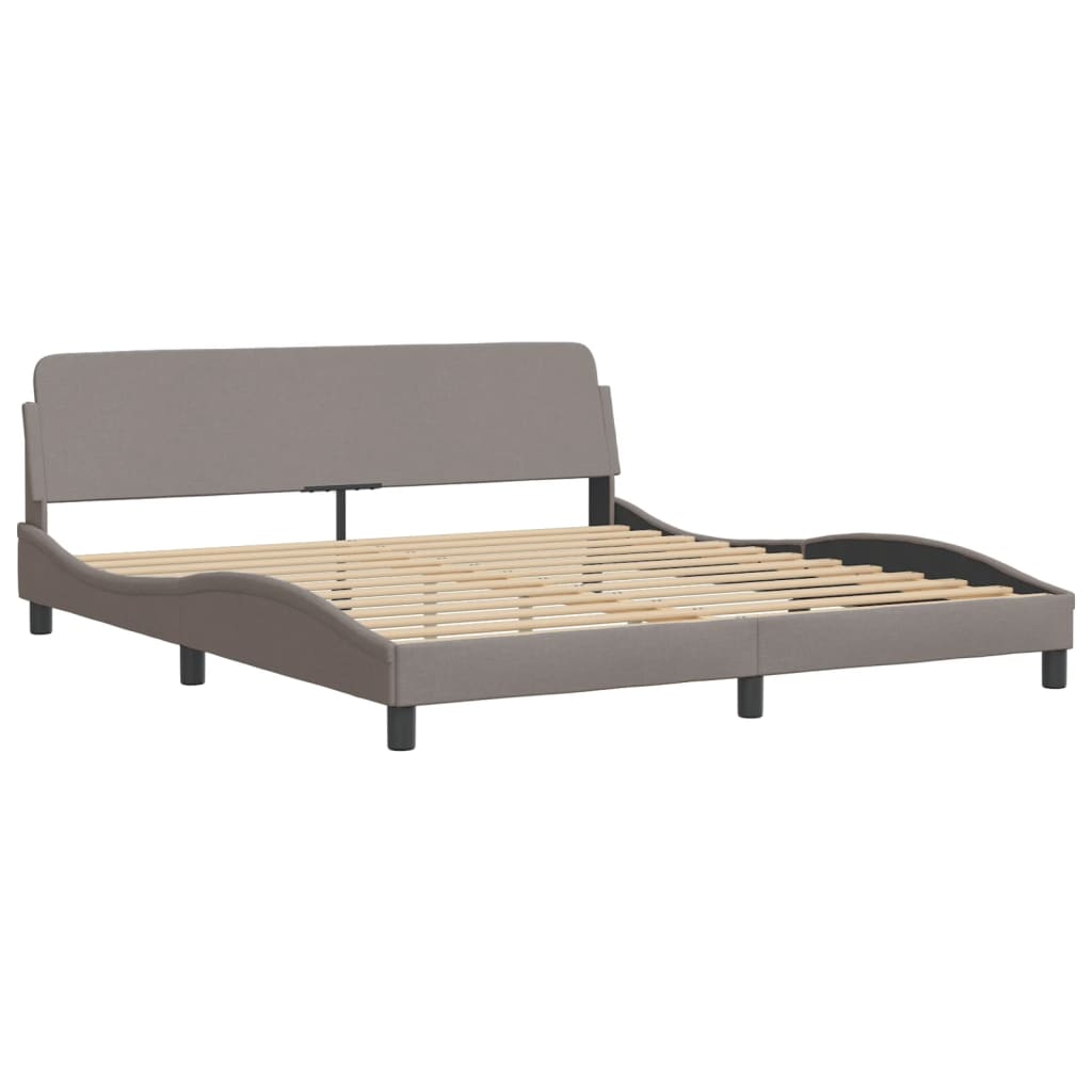 vidaXL Κρεβάτι με Στρώμα Dover Taupe 180x200 εκ. Υφασμάτινο