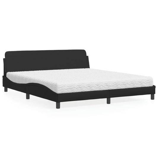 vidaXL Κρεβάτι με Στρώμα Dover Μαύρο 180x200 εκ. από Συνθετικό δέρμα