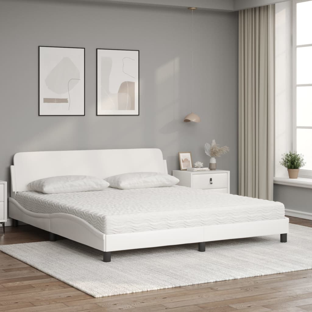 vidaXL Κρεβάτι με Στρώμα Dover Μαύρο 180x200 εκ. από Συνθετικό δέρμα