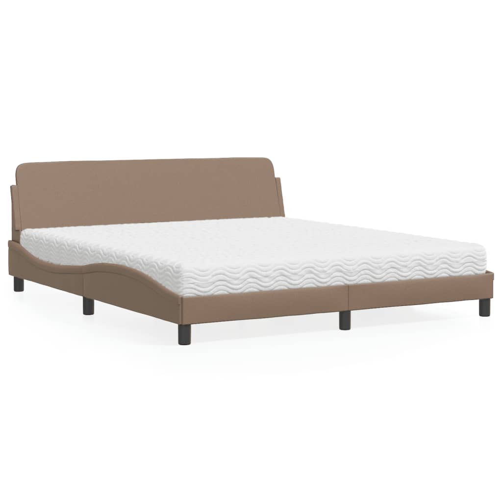 vidaXL Κρεβάτι με Στρώμα Dover Καπουτσίνο 180x200 εκ. Συνθ. Δέρμα