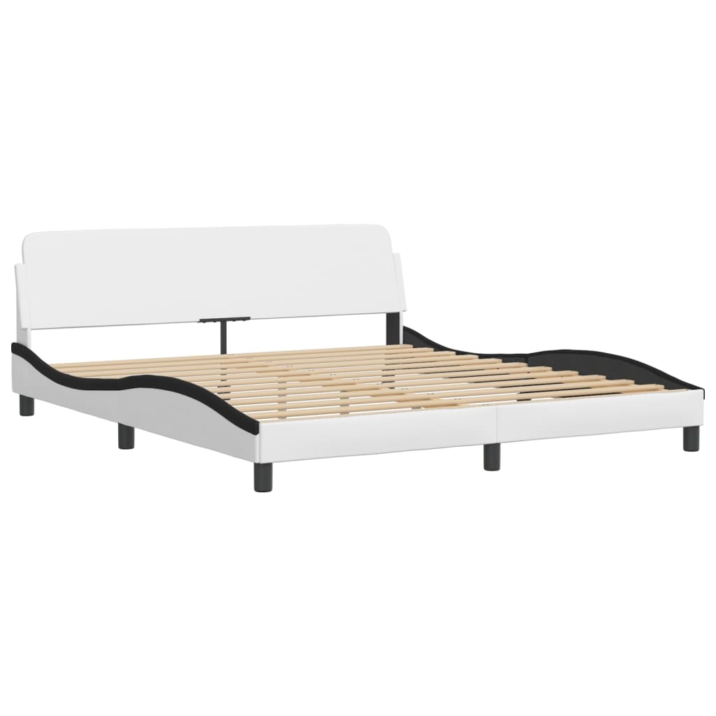 vidaXL Κρεβάτι με Στρώμα Dover Μαύρο/Λευκό 180x200 εκ. από Συνθετικό Δέρμα