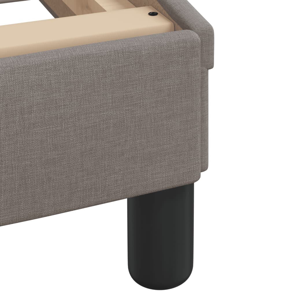 vidaXL Κρεβάτι με Στρώμα Hvar Taupe 90x200 εκ. Υφασμάτινο