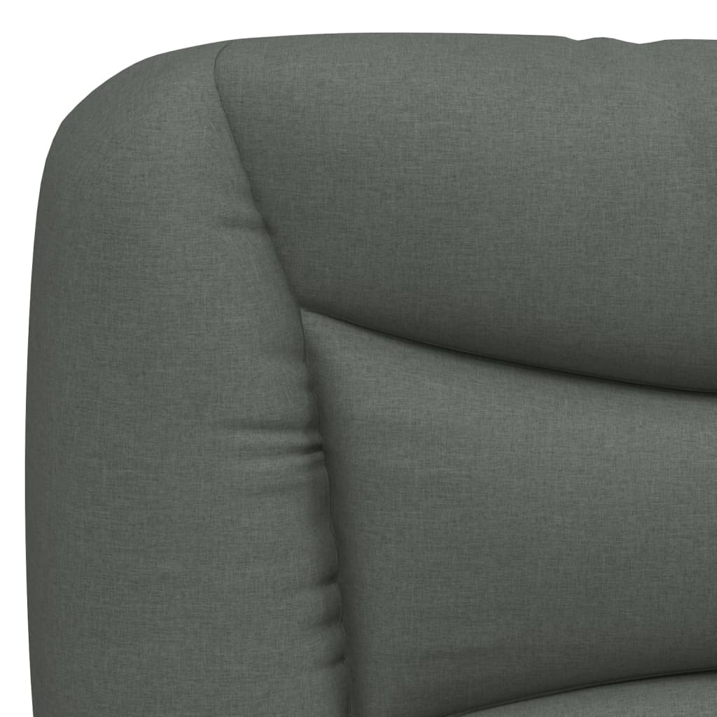 vidaXL Κρεβάτι με Στρώμα Hvar Σκούρο Γκρι 120x200 εκ. Υφασμάτινο