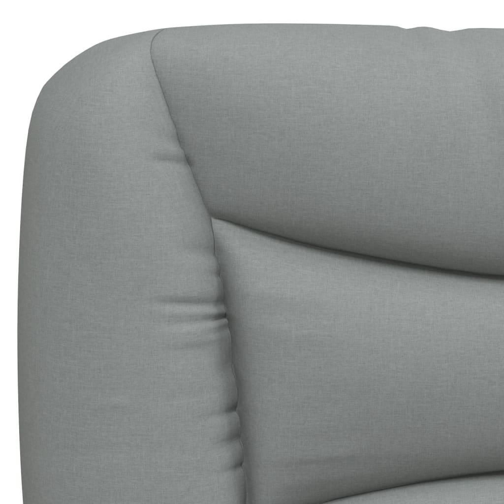 vidaXL Κρεβάτι με Στρώμα Hvar Ανοιχτό Γκρι 140x190 εκ. Υφασμάτινο