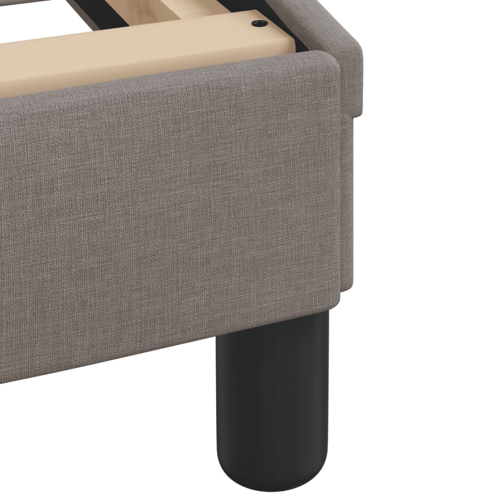 vidaXL Κρεβάτι με Στρώμα Hvar Taupe 160x200 εκ. Υφασμάτινο