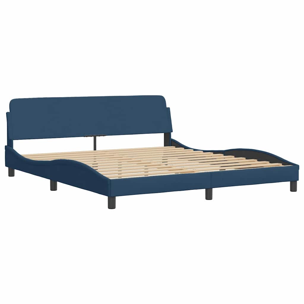 vidaXL Κρεβάτι με Στρώμα Hvar Μπλε 180x200 εκ. Υφασμάτινο
