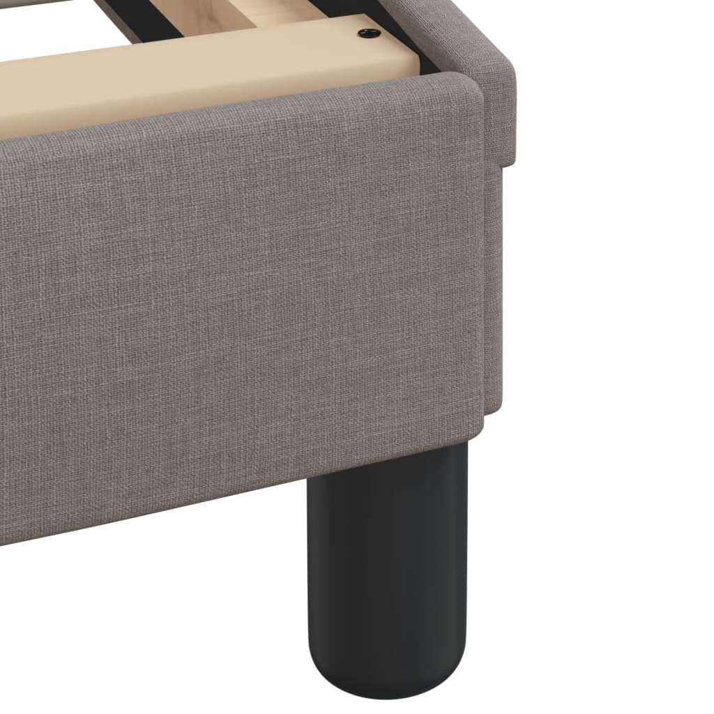 vidaXL Κρεβάτι με Στρώμα Hvar Taupe 200x200 εκ. Υφασμάτινο