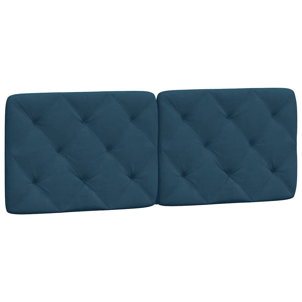vidaXL Κρεβάτι με Στρώμα Μπλε 140x190 εκ. Βελούδινο