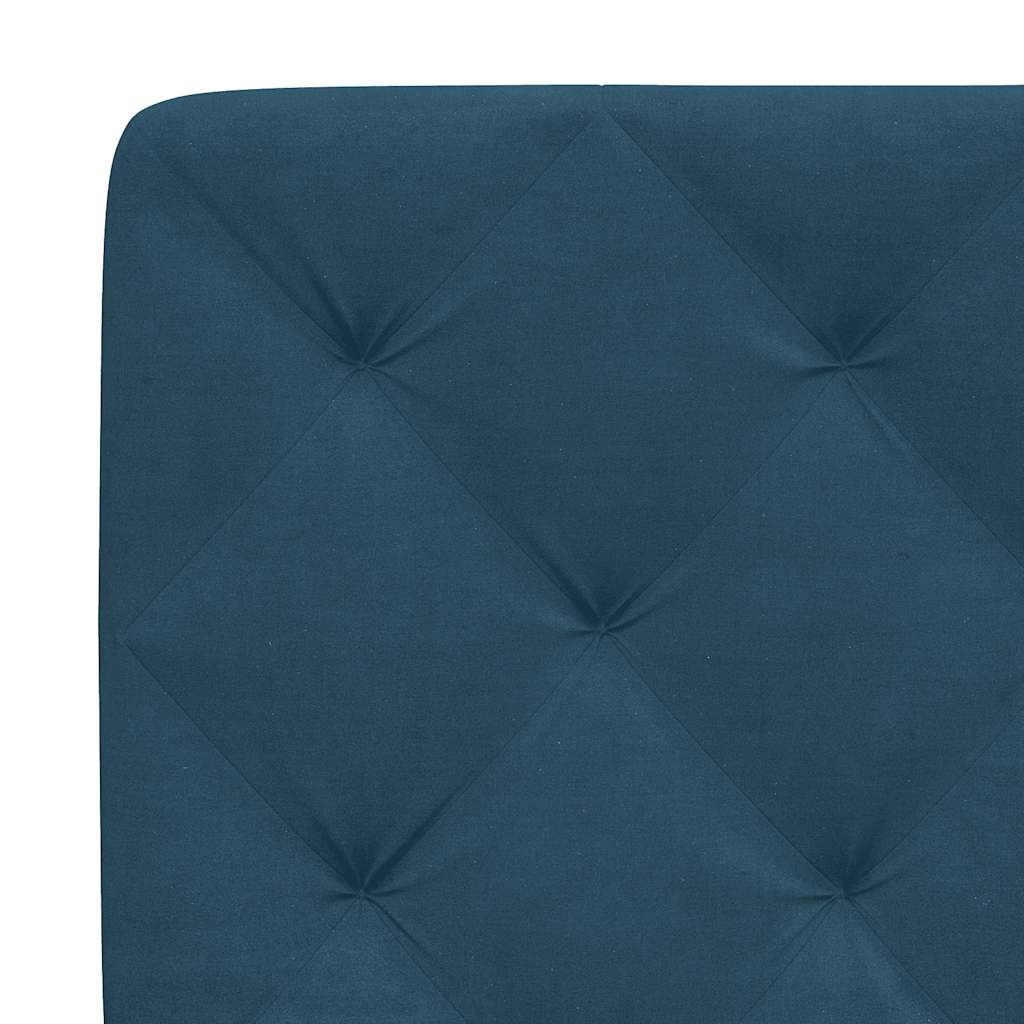 vidaXL Κρεβάτι με Στρώμα Μπλε 140x190 εκ. Βελούδινο