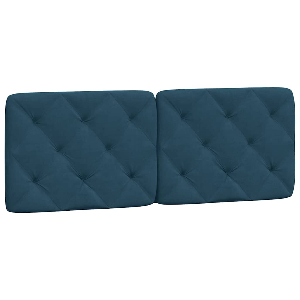 vidaXL Κρεβάτι με Στρώμα Μπλε 140x200 εκ. Βελούδινο