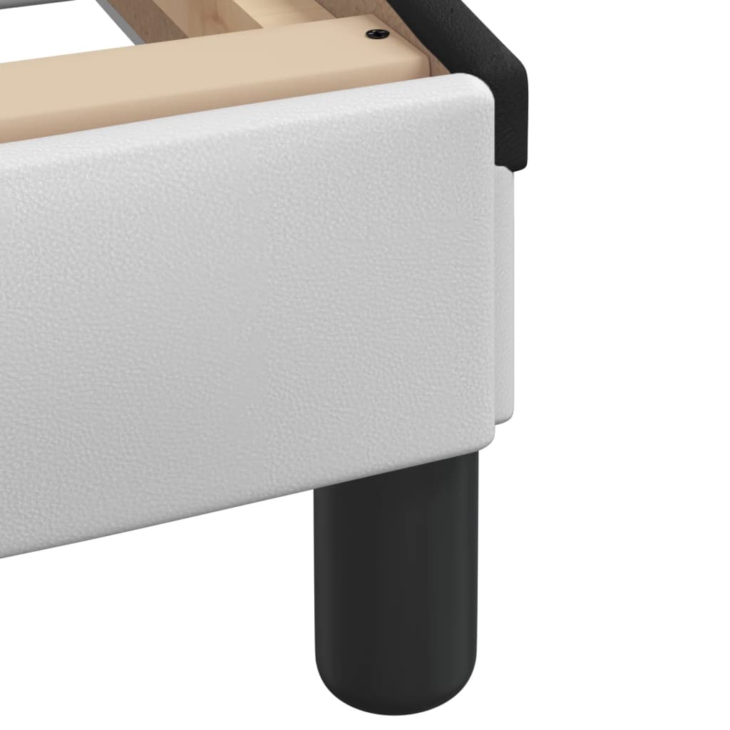 vidaXL Κρεβάτι με Στρώμα Hvar Λευκό και Μαύρο 90 x 200 εκ. Συνθετικό Δέρμα