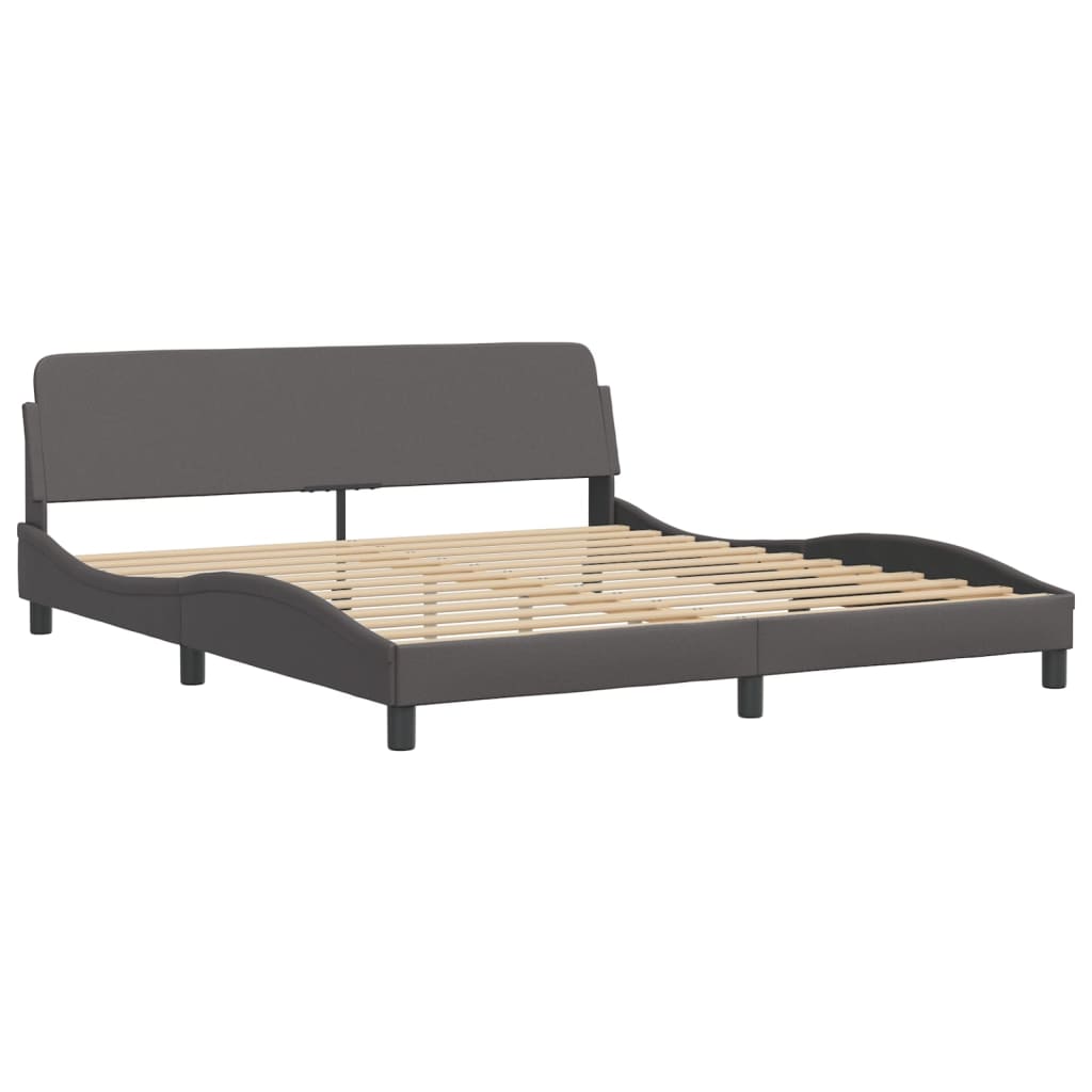 vidaXL Κρεβάτι με Στρώμα Hvar Γκρι 180x200 εκ. Συνθετικό Δέρμα