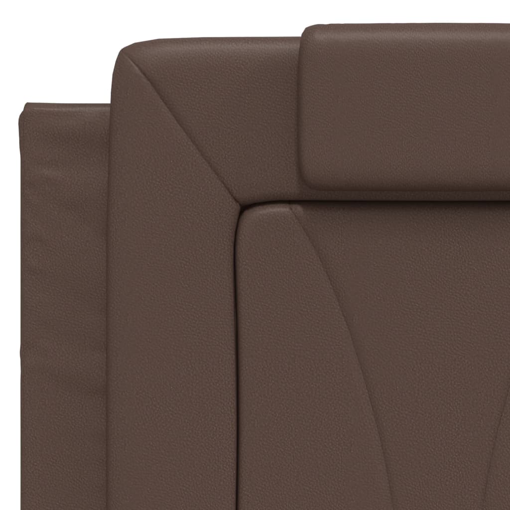 vidaXL Κρεβάτι Viana με Στρώμα Καφέ 140x190εκ. από Συνθετικό Δέρμα