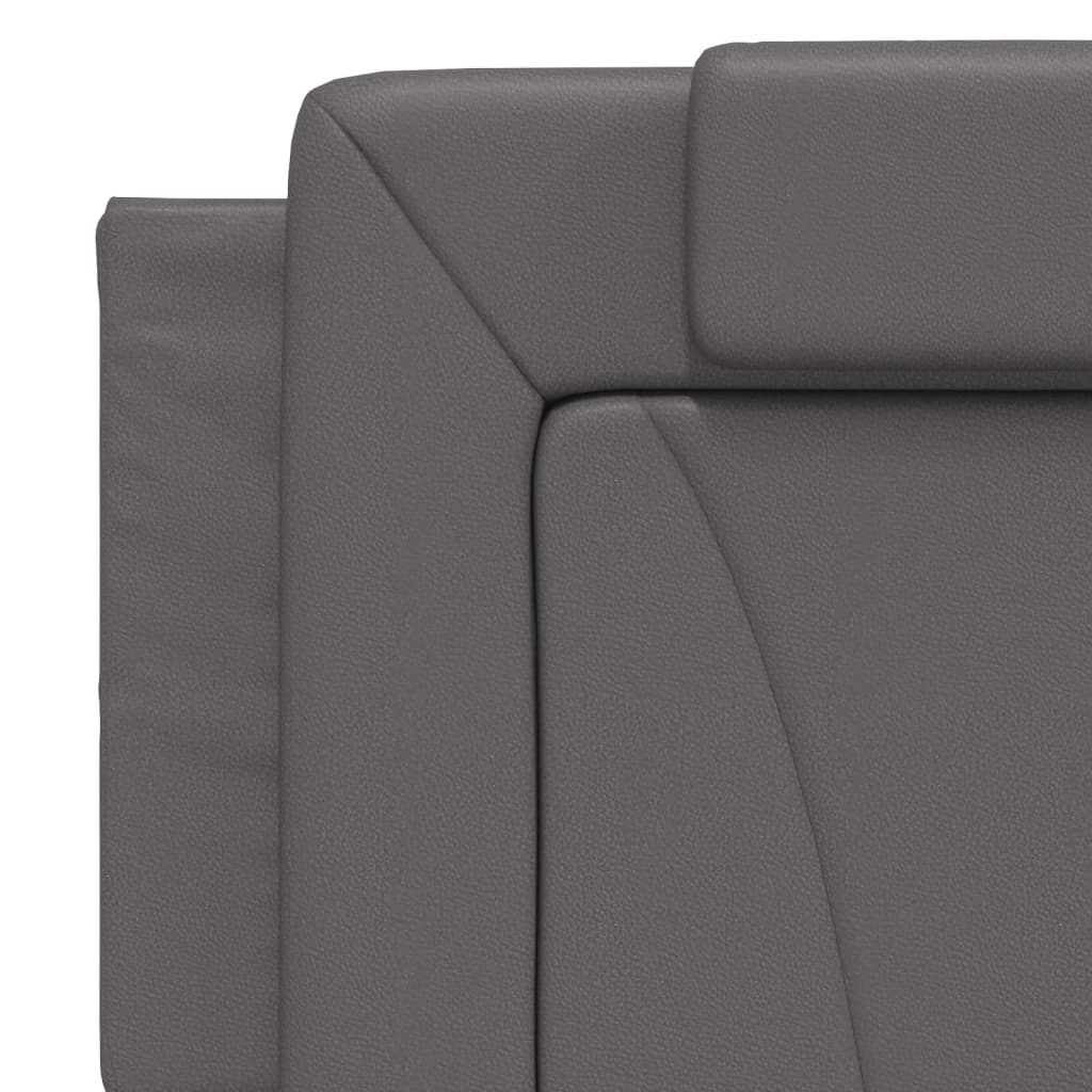 vidaXL Κρεβάτι Viana με Στρώμα Γκρι 160x200 εκ. από Συνθετικό Δέρμα