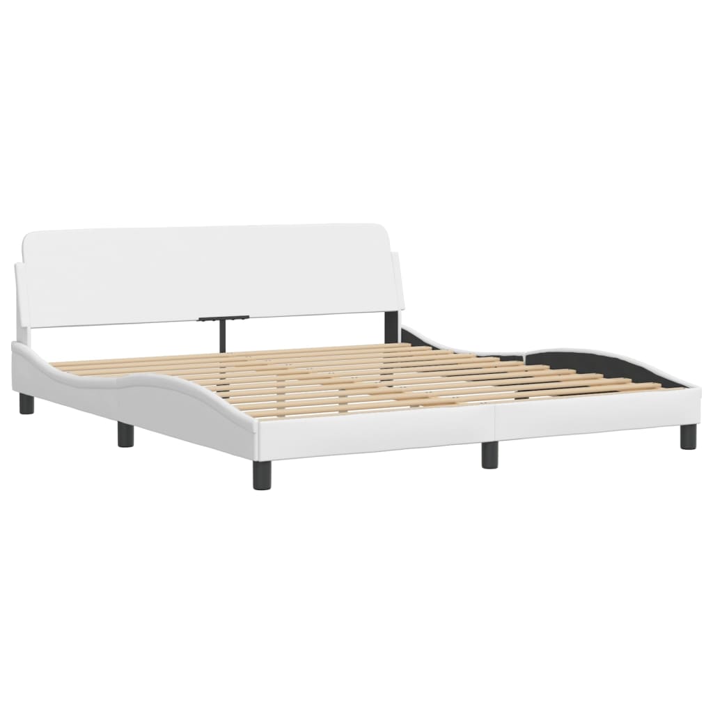 vidaXL Κρεβάτι Viana με Στρώμα Μαύρο 180x200 εκ. από Συνθετικό δέρμα