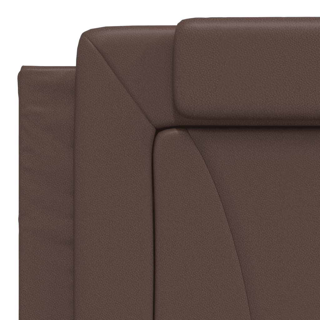 vidaXL Κρεβάτι Viana με Στρώμα Καφέ 180x200 εκ. Συνθετικό Δέρμα