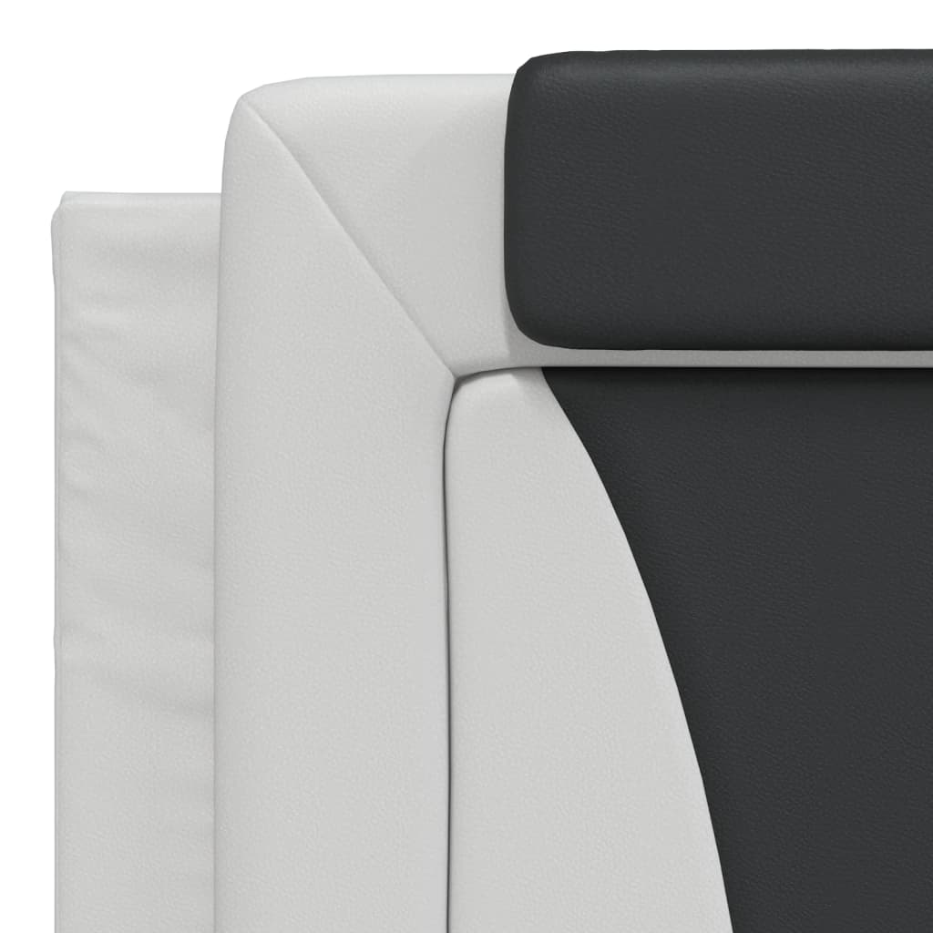 vidaXL Κρεβάτι Viana με Στρώμα Μαύρο/Λευκό 180x200 εκ. από Συνθετικό Δέρμα