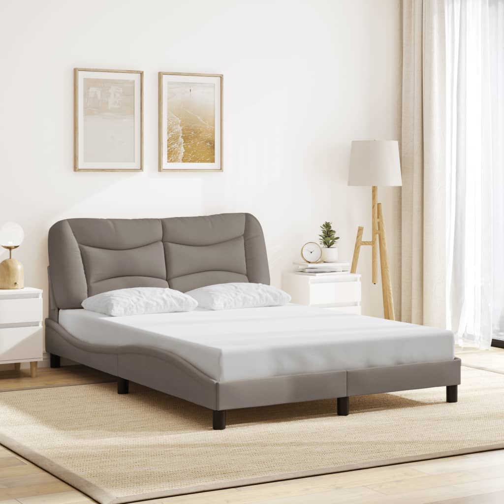 vidaXL Σκελετός Κρεβατιού με LED Χωρίς Στρώμα Hvar Taupe 120x200 εκ.