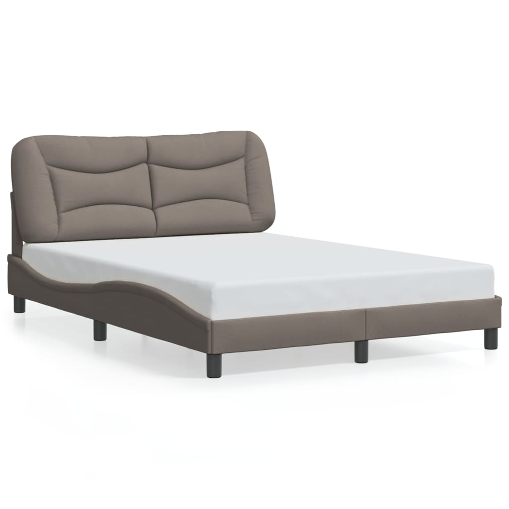vidaXL Σκελετός Κρεβατιού με LED Χωρίς Στρώμα Hvar Taupe 120x200 εκ.