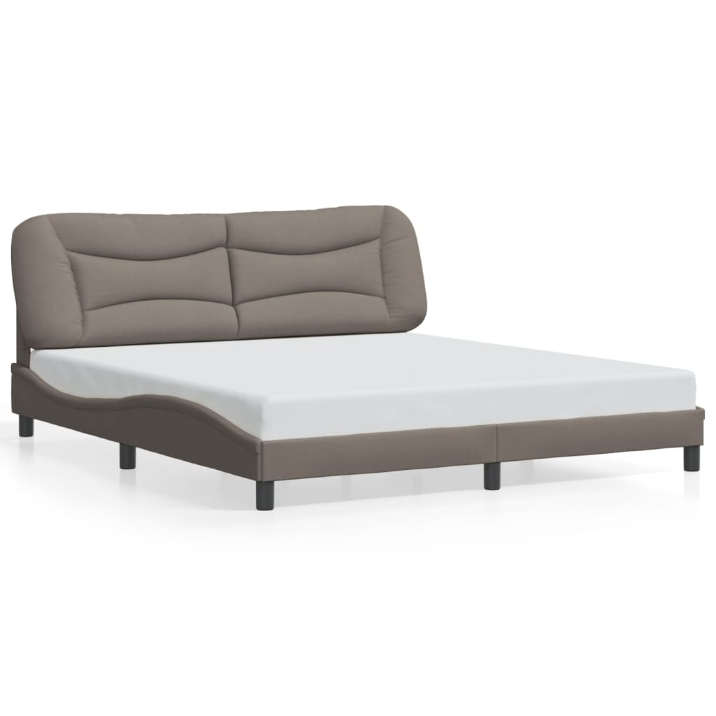 vidaXL Πλαίσιο κρεβατιού με LED χωρίς στρώμα Hvar Taupe 180x200 cm Ύφασμα