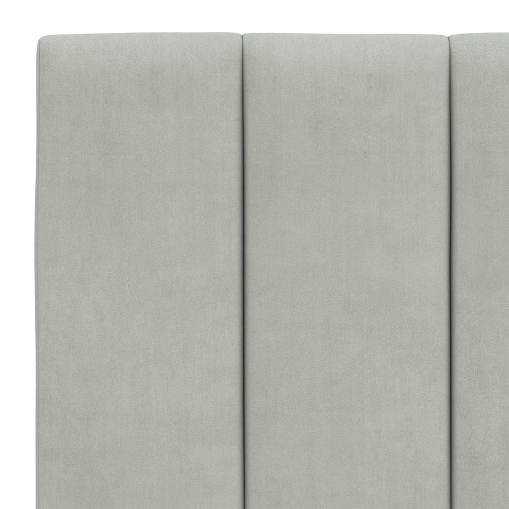 vidaXL Πλαίσιο Κρεβατιού με LED Ανοιχτό Γκρι 140x190 εκ. Βελούδινο