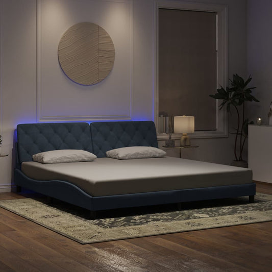 vidaXL Πλαίσιο κρεβατιού με LED χωρίς στρώμα Σκούρο Γκρι 200x200 εκ. Βελούδινο