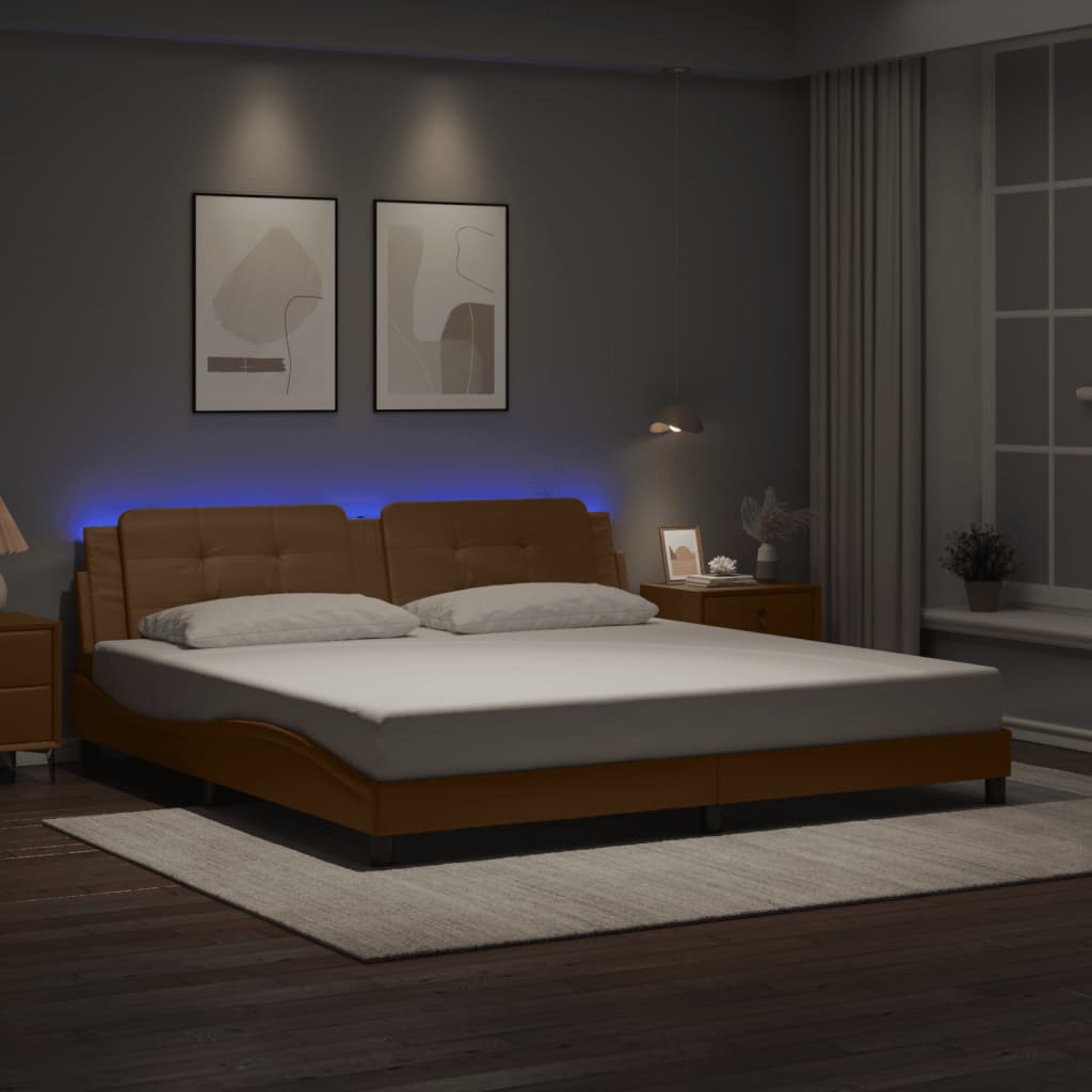 vidaXL Πλαίσιο Κρεβατιού με LED Χωρίς Στρώμα Zadar 200x200 εκ.