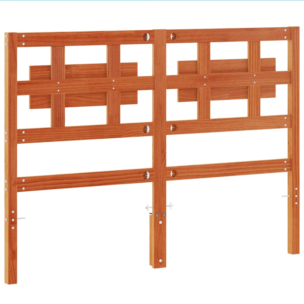 vidaXL Κεφαλάρι Καφέ Κεριού 135 εκ. από Μασίφ Ξύλο Πεύκου