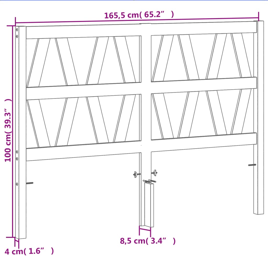 vidaXL Κεφαλάρι Καφέ Κεριού 160 εκ. από Μασίφ Ξύλο Πεύκου