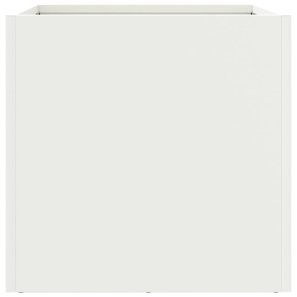 vidaXL Ζαρντινιέρα Λευκή 32x30x29 εκ. από Χάλυβα