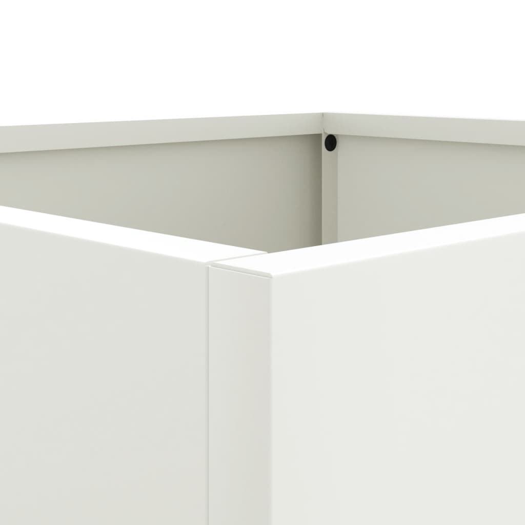 vidaXL Ζαρντινιέρα Λευκή 32x30x29 εκ. από Χάλυβα