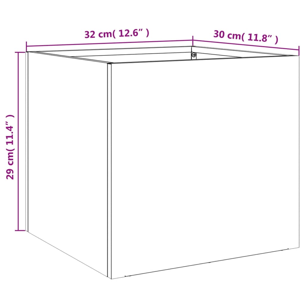 vidaXL Ζαρντινιέρα Λευκή 32x30x29 εκ. από Χάλυβα