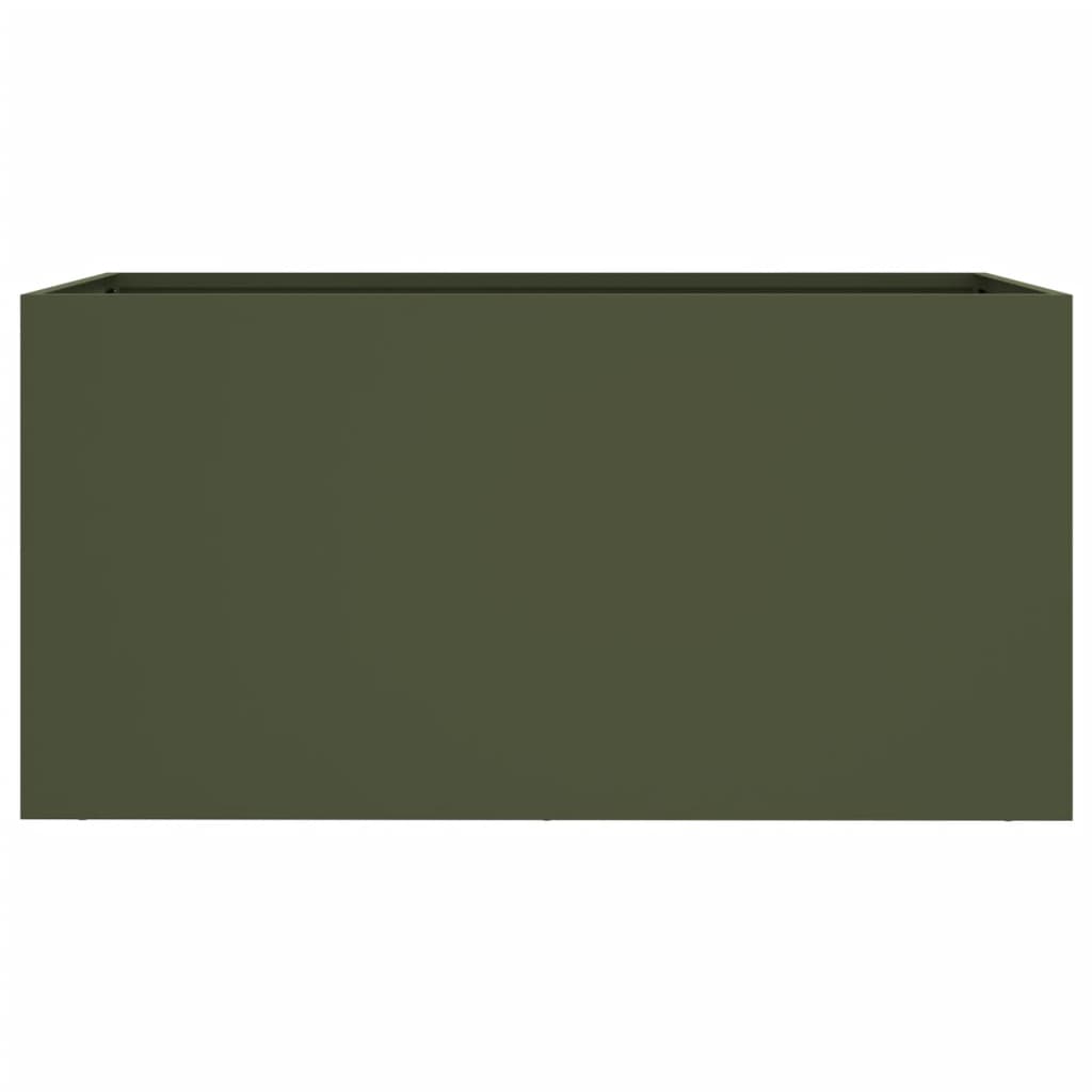 vidaXL Ζαρντινιέρα Λαδί 62x30x29 εκ. από Χάλυβα