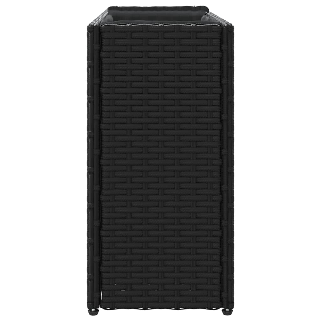 vidaXL Ζαρντινιέρες Κήπου 2 Γλάστρες 2 τεμ Μαύρη 90x20x40εκ Συνθ Ρατάν