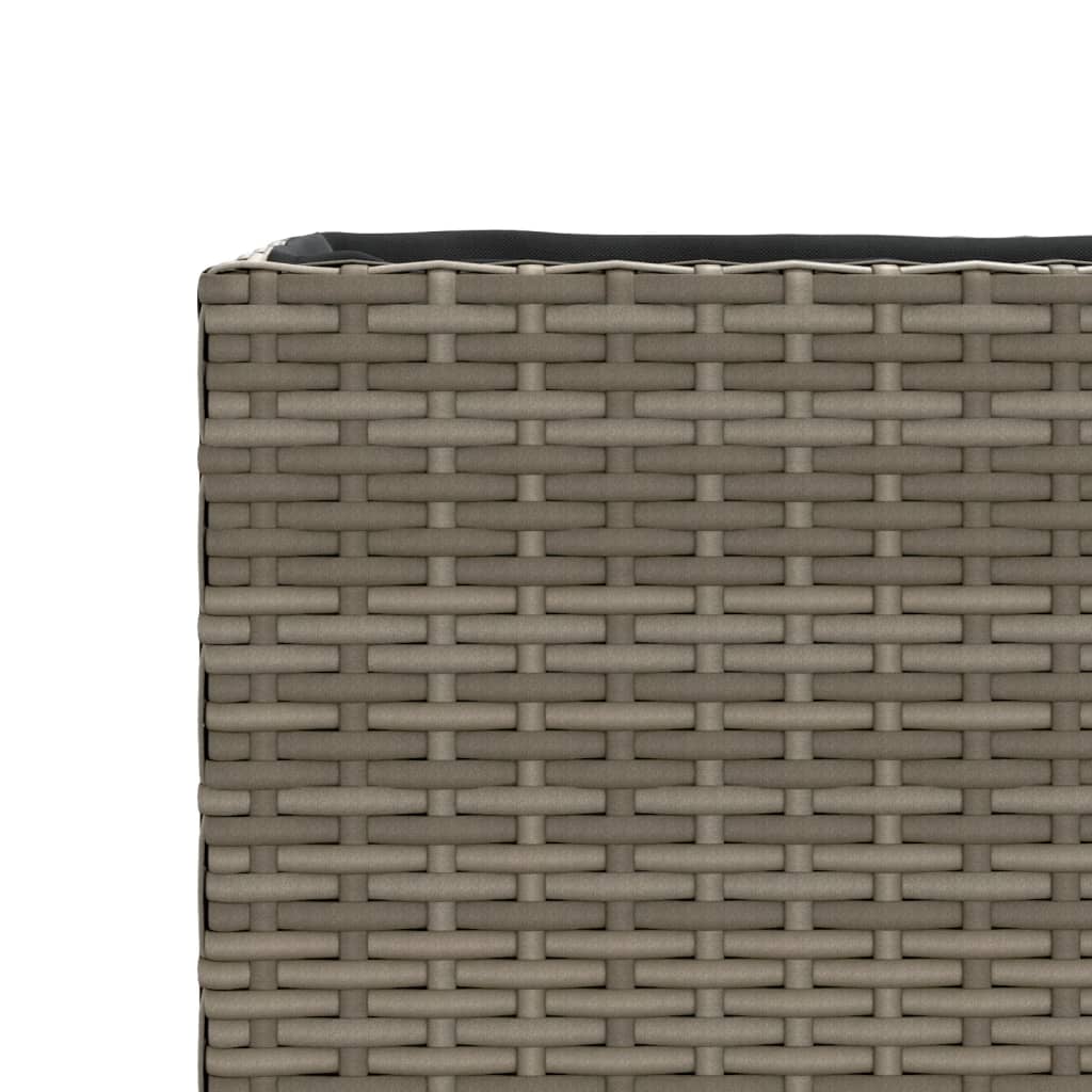 vidaXL Ζαρντινιέρα Κήπου Γκρι 105x30x32 εκ. Συνθ. Ρατάν με 3 Γλάστρες