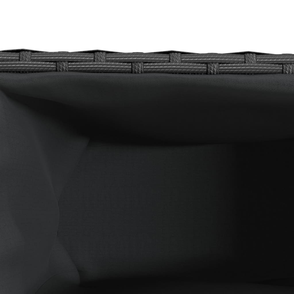 vidaXL Ζαρντινιέρα Κήπου με Ρόδες 3 τεμ Μαύρη 107x32x38 εκ. Συνθ Ρατάν