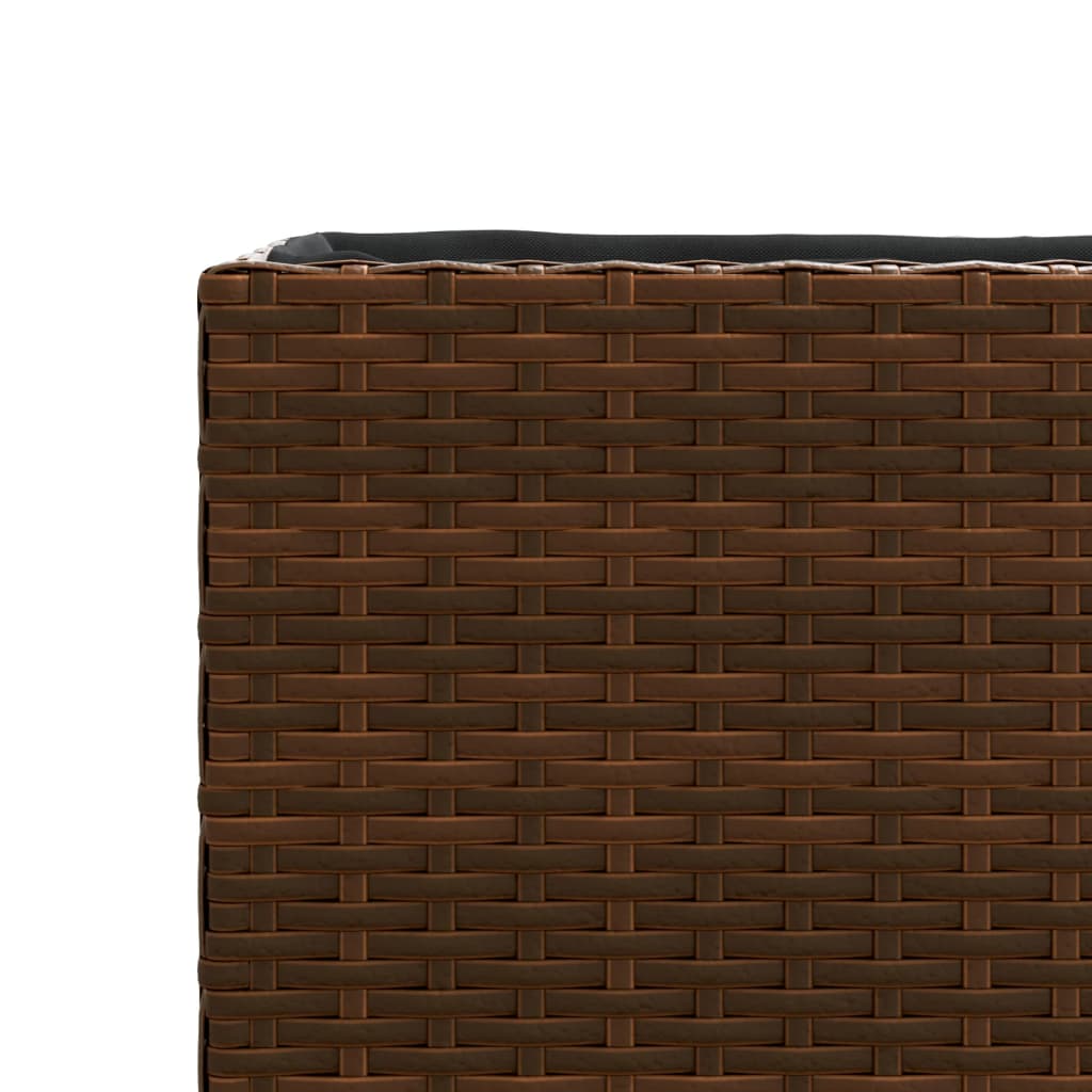 vidaXL Ζαρντινιέρα Κήπου με Ρόδες 3 τεμ Καφέ 107x32x38 εκ. Συνθ Ρατάν